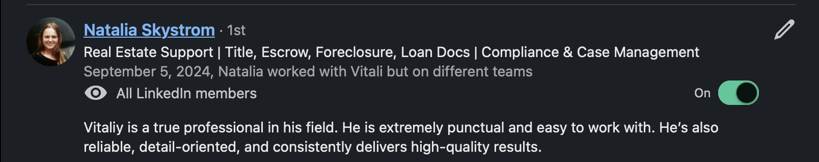 Отзыв студента